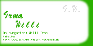 irma willi business card